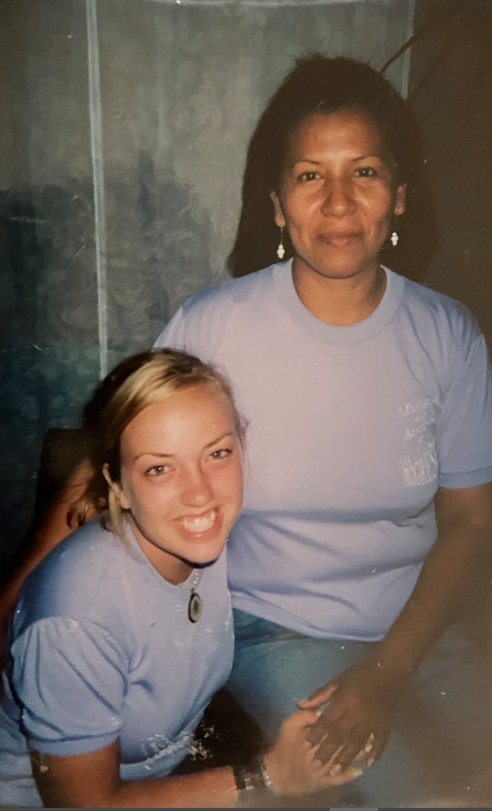 Ms. Flores Madden with Francisca, a dear friend and one of the founders of the community women’s group, “Mujeres en Acción y Progreso” in El Arbolito, 2006.